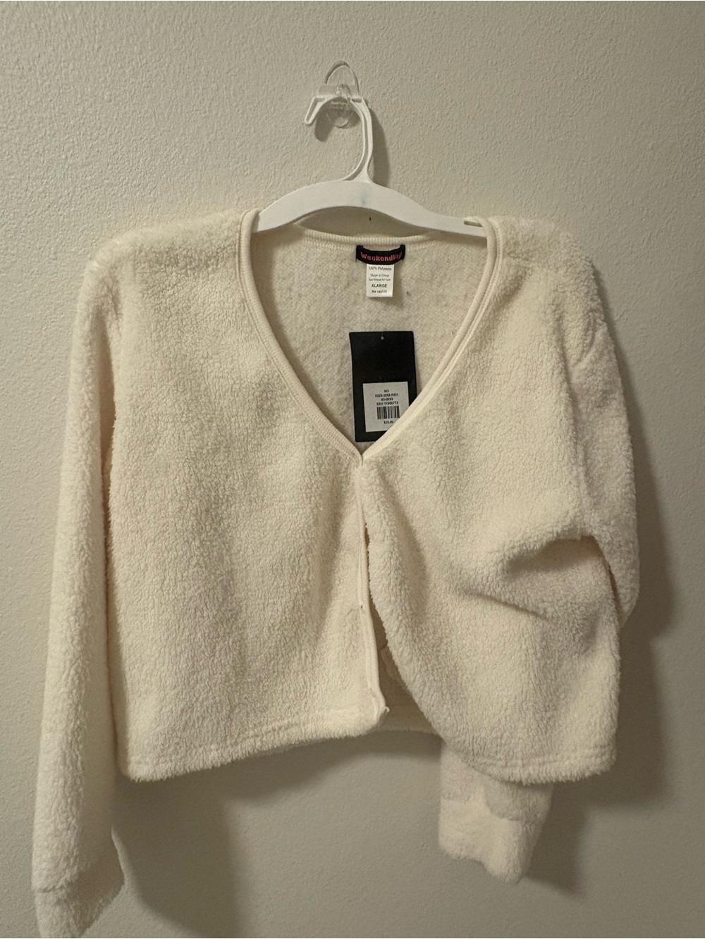 Cream Plush Button Cardigan - Cozy Women's Sweater